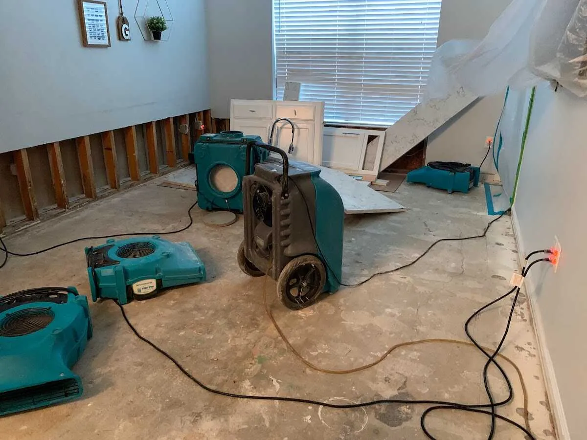 Dehumidifier in flood-cut room for Water Extraction & Removal in Alden